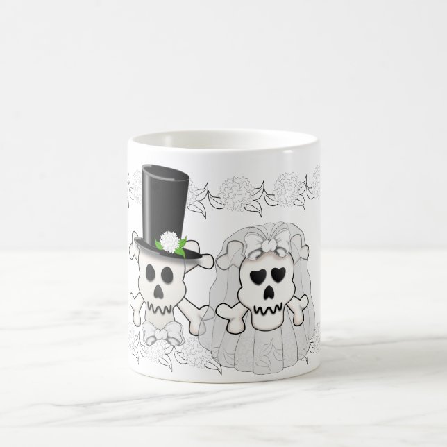 De Café Crânio e Crossbones que Wedding a caneca do casal (Centro)