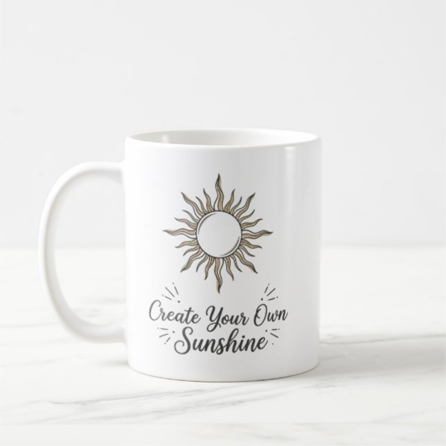 De Café Crie Seu Próprio Brilho Caneca Sol Boho (Esquerda)