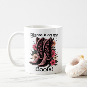 De Café Culpe-o nas minhas botas, caneca divertida!