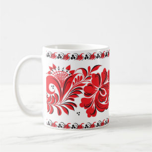 De Café Da caneca nacional do teste padrão do russo preto