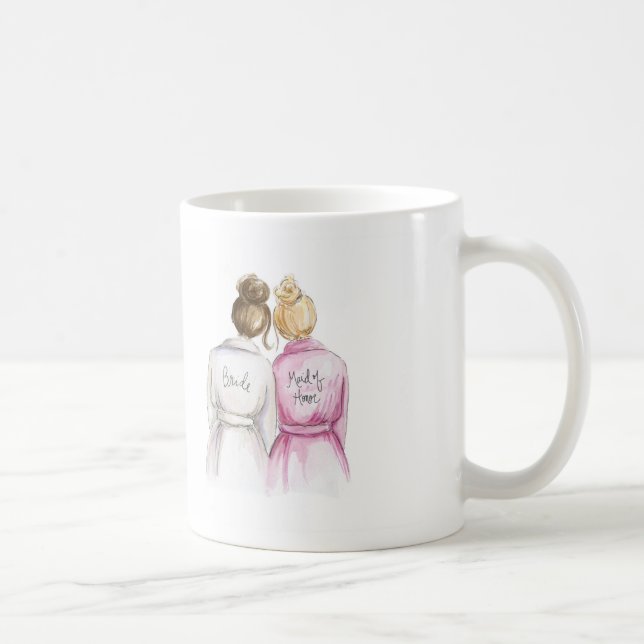 De Café Da noiva triguenha do bolo da caneca das irmãs (Direita)