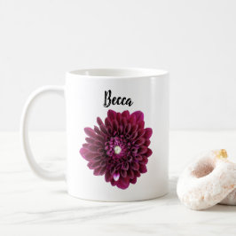 De Café Dahlia Flores Profundas, Flor, Caneca Personalizad