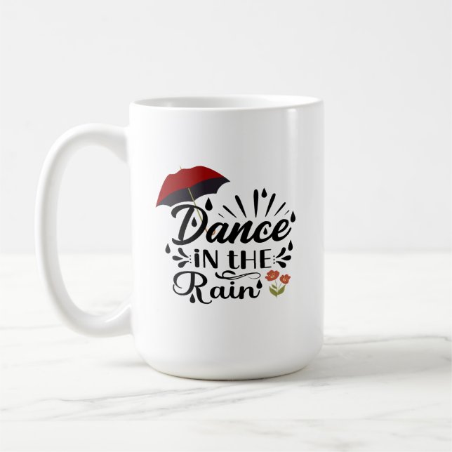 De Café Dança Na Caneca Da Chuva (Esquerda)