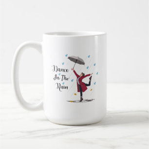 De Café Dança Na Caneca Da Chuva