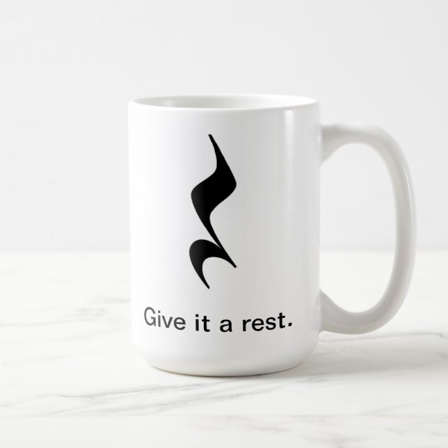 De Café Dê-lhe um resto. Caneca da música para (Direita)