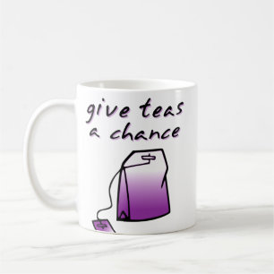 De Café Dê uma Chance ao Chá Caneca Engraçada Humor