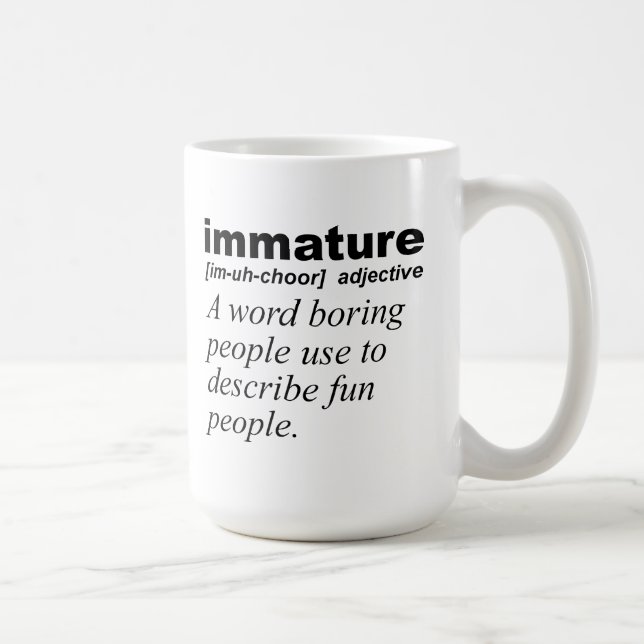 De Café Definição Imatura Caneca Engraçada (Direita)