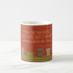 De Café Deixe o mundo ir caneca vermelha oxidado das