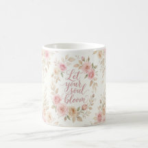 Deixe Sua Alma Florescer Caneca Floral – Aquarela