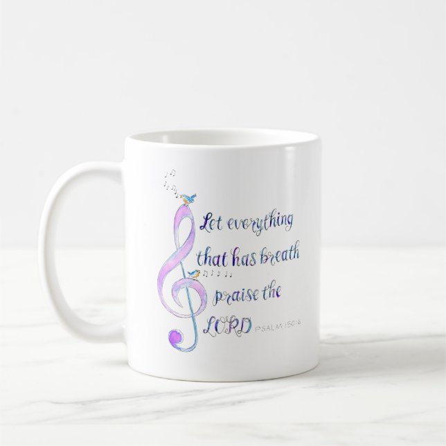 De Café Deixe Tudo o Que Tem Fôlego Louvar Caneca Mug (Esquerda)