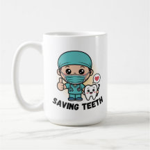 DENTISTA ENGRAÇADO: CANECA SALVANDO DENTES