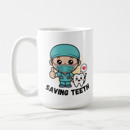 DE CAFÉ DENTISTA ENGRAÇADO: CANECA SALVANDO DENTES