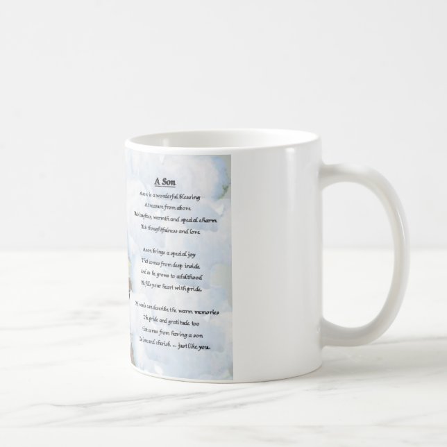 De Café Design do trem - caneca do poema do filho (Direita)