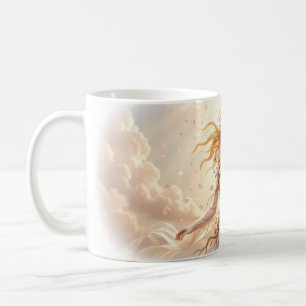 De Café Deusa Floral Desabrochando Entre as Nuvens Caneca