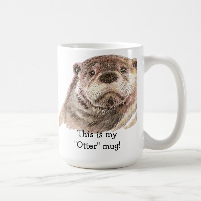 De Café Diversão Esta é minha caneca "Otter", Bonita Humor (Direita)