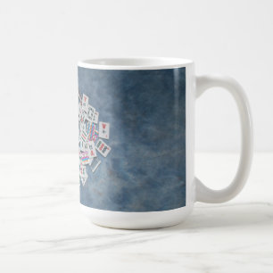 De Café do azulejo da caneca do mah do jongg palhaço azul