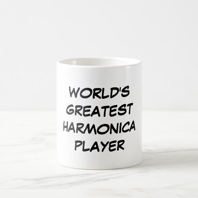 De Café Do "jogador da harmônica mundo caneca do grande" (Centro)