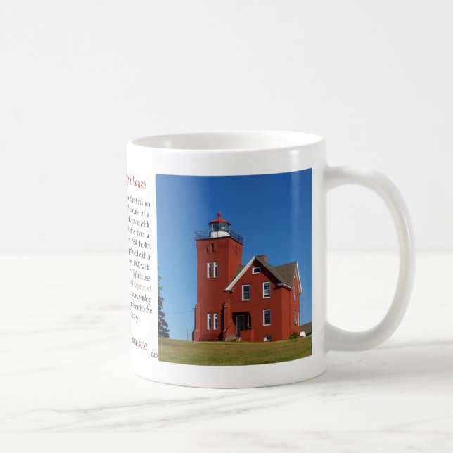 De Café Dois Harbors Lighthouse caneca (Direita)