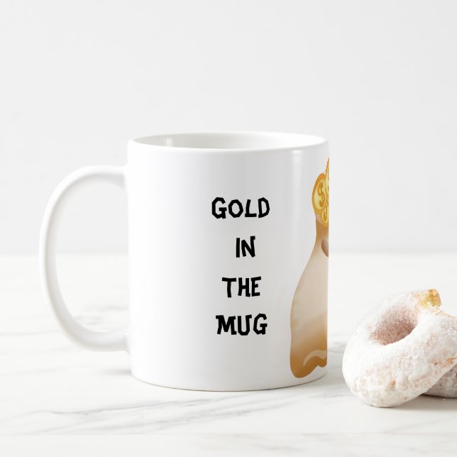 De Café Dourado Na Caneca (Com Donut)
