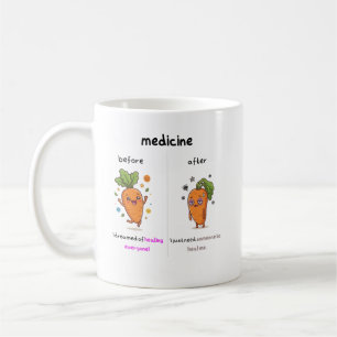 De Café Dr. Cenoura Antes e Depois da Medicação Caneca Méd