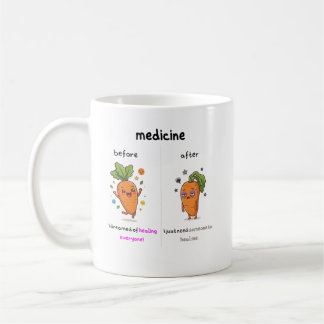 De Café Dr. Cenoura Antes e Depois da Medicação Caneca Méd
