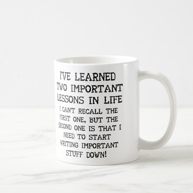 De Café Duas Lições Importantes Caneca Divertida ou Caneca (Direita)