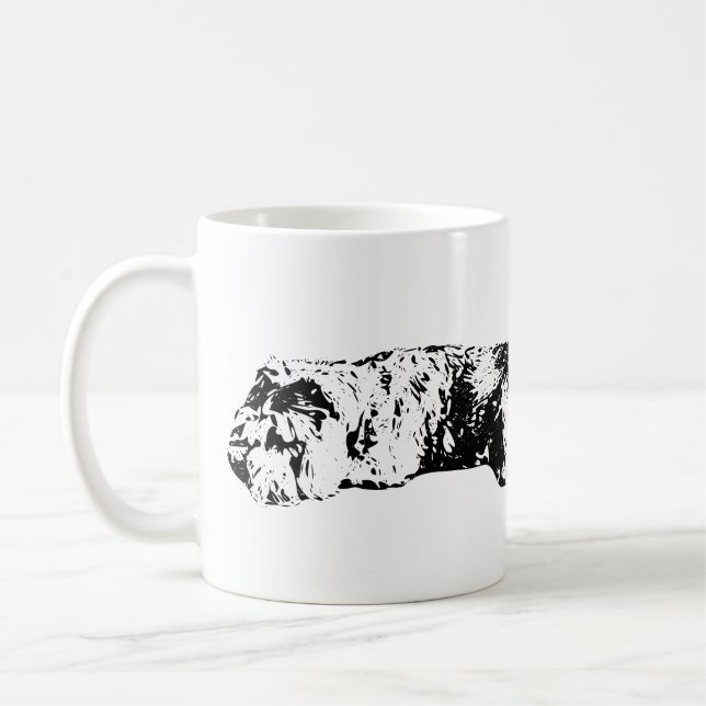 De Café Duas Mini Schnauzers – Caneca Artística Preta e Br (Esquerda)