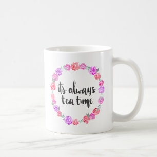 De Café É sempre caneca floral do tempo do chá