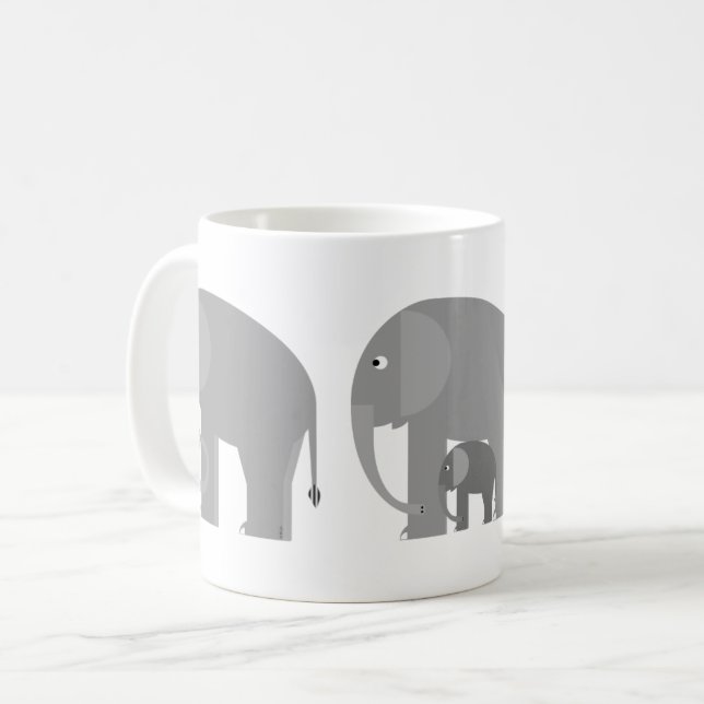 De Café Elefantes Mais Uma Caneca (Frente Esquerda)