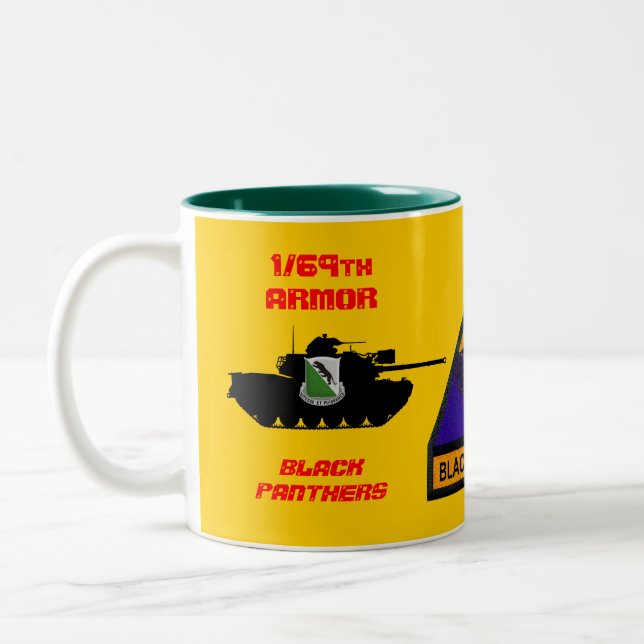 De Café Em Dois Tons 1/69th Caneca preta do tanque das panteras pretas (Esquerda)
