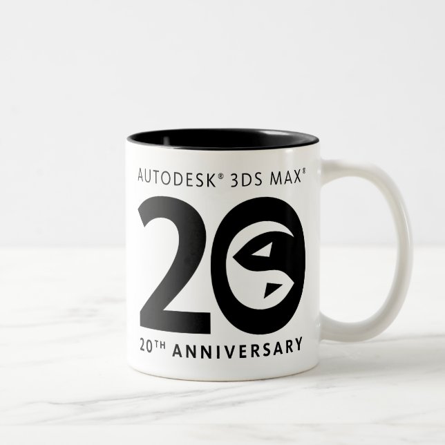 De Café Em Dois Tons 20a caneca máxima do aniversário 3ds (Direita)