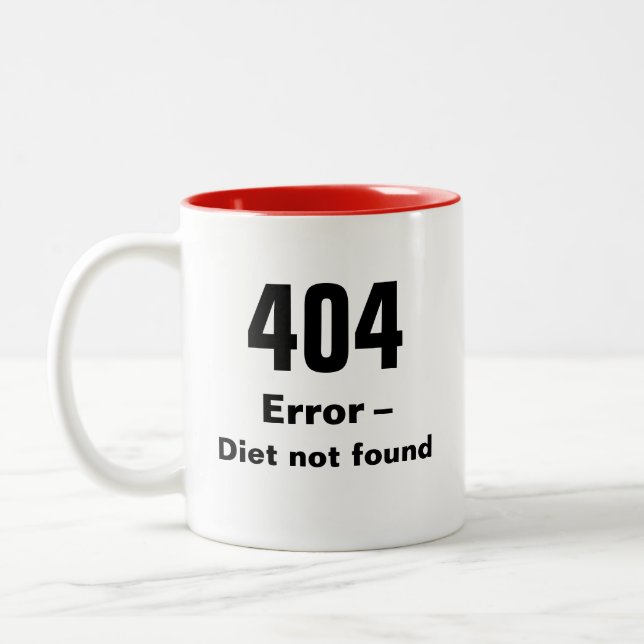 De Café Em Dois Tons 404 erro - caneca não encontrada da dieta (Esquerda)