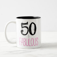 50 e caneca fabulosa do aniversário