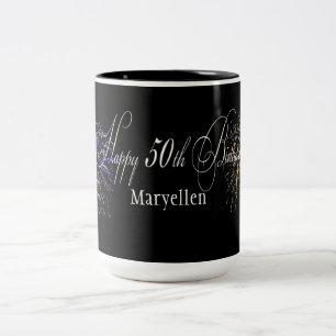 De Café Em Dois Tons 50th caneca feliz personalizada dos