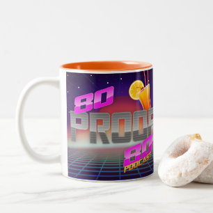 De Café Em Dois Tons 80 caneca nova Podcast do logotipo da prova 80s