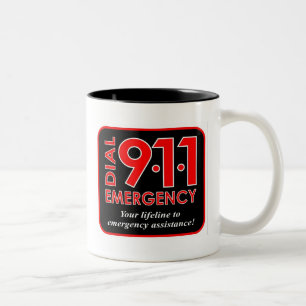 De Café Em Dois Tons 911" disca caneca da emergência 911"