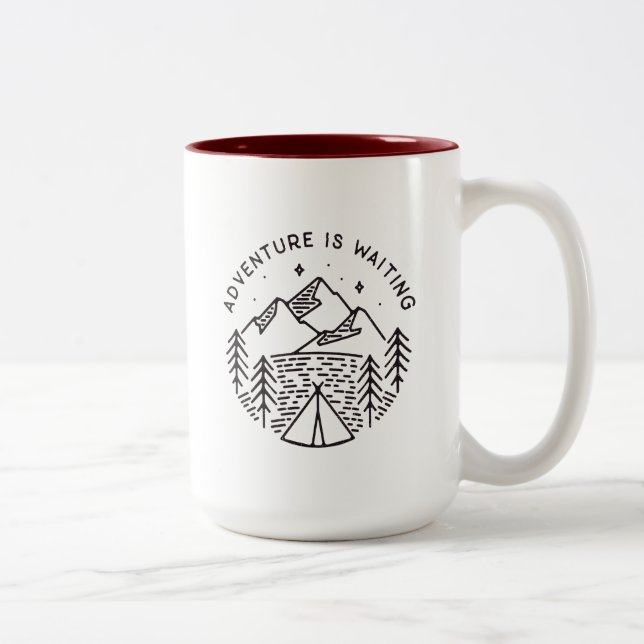 De Café Em Dois Tons A aventura está esperando a caneca (Direita)