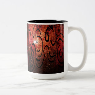 De Café Em Dois Tons A caneca abstrata do âmbar!