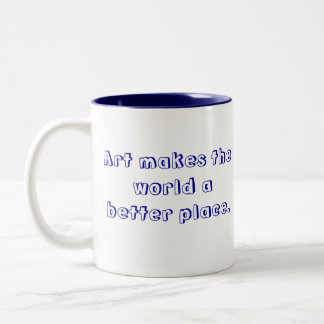 De Café Em Dois Tons A caneca da bicicleta com "arte faz ao mundo um