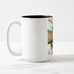 De Café Em Dois Tons A Caneca da Mesa do Pátio
