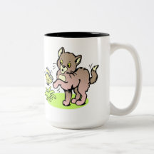 A caneca das crianças do gato & da borboleta
