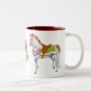 De Café Em Dois Tons A caneca do cavalo do rosa