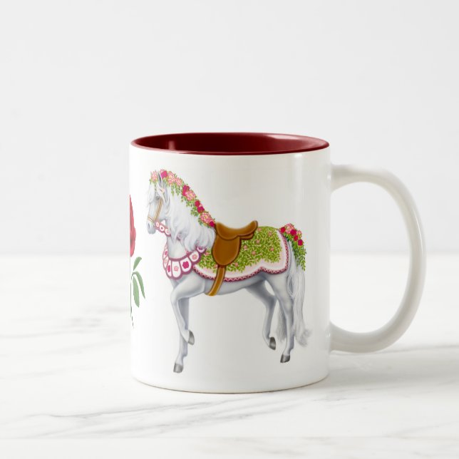 De Café Em Dois Tons A caneca do cavalo do rosa (Direita)