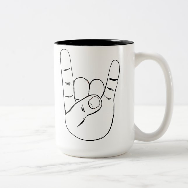 De Café Em Dois Tons A caneca do melómano do metal pesado (Direita)
