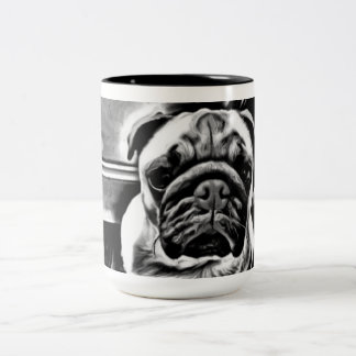 De Café Em Dois Tons A caneca do Pug