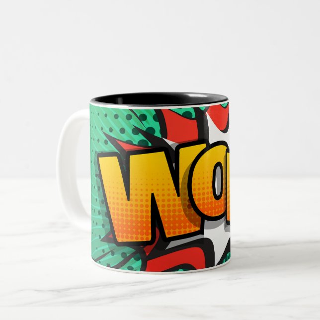 De Café Em Dois Tons A caneca do wow (Frente Esquerda)