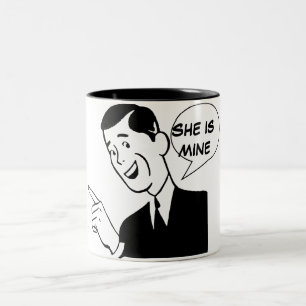 DE CAFÉ EM DOIS TONS A CANECA ENGRAÇADA DO CASAL, AJUSTOU X2, TEXTO DO