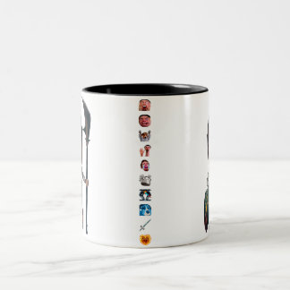De Café Em Dois Tons A caneca feliz do Hob com Emote a listra