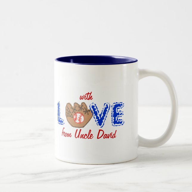 De Café Em Dois Tons A caneca personalizada do amor do basebol "com" (Direita)