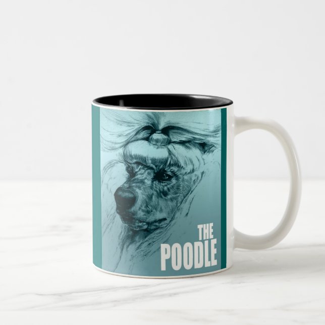 De Café Em Dois Tons A caniche 11oz. Caneca (Direita)
